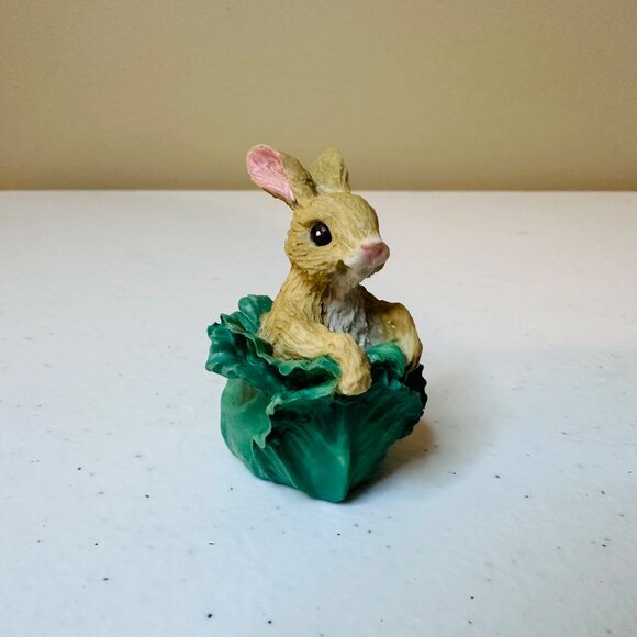 Small Bunny Figurine Easter decoration spring decor springtime tiered tray - Picture 3 of 9